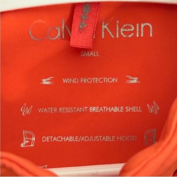 Calvin Klein Orange-Red Hooded Neoprene Fleece-Lined Jacket – Size Small GUC - Picture 4 of 16